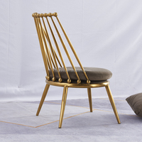 Ensemble de meubles de salon au design simple, canapé doré, chaise en acier inoxydable, chaise de loisirs de luxe en métal, chaise d'hôtel pour mariage et fête