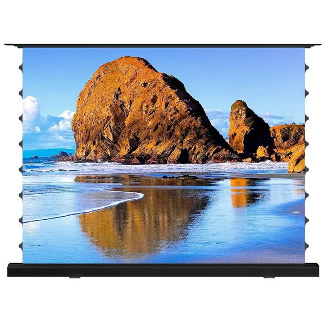 4K 3D 16:9 120 133 150 Inch Floor Rising Motorized Long Throw ALR Black Crystal Projector Screen