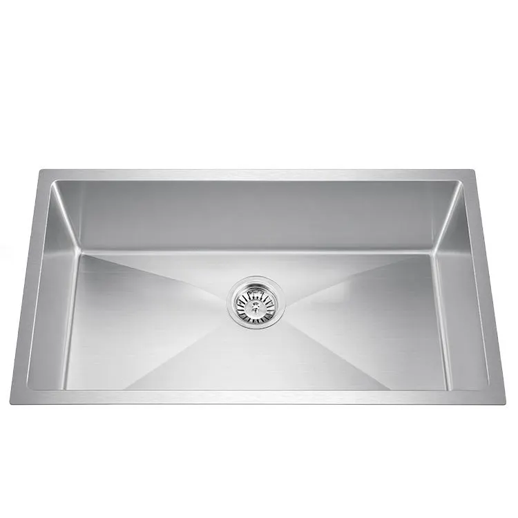 High Quality Stainless Steel Handmade Undermount Round Corner Single Bowl Kitchen Sink