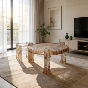 Table basse à café ou à thé en résine époxy artisanale créative, support unique en forme de tronc de cristal, décoration de maison haut de gamme, bureau - Product Image 4