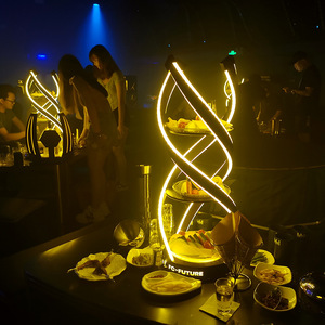 Illuminated Fruit Platter Spiral Three Tiered Stand Warm <b>Light</b> For Bars KTV Clubs Nightclubs Serving Tray - Product Image 1