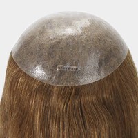 Système capillaire pour femmes, 100% cheveux humains Remy, base en peau fine de 0,08 mm, toupet, densité 130%, lisse naturel