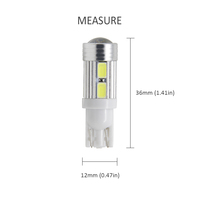 Bombilla LED OEM 194 W5W T10 6000K Blanca Ámbar Sin Errores para Techo de Coche, Mapa, Puerta, Cortesía, Matrícula, Salpicadero e Instrumentos