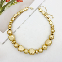 Collier de perles irrégulières en résine acrylique UJBOX, prix d'usine, couleurs mélangées or, argent, marron, style punk, pour mariage, accepte les commandes mixtes