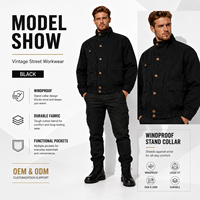 Blouson bomber homme en cuir véritable, col montant, en daim noir, coupe ajustée, avec fermeture boutonnée, style décontracté, teinture unie, finition enduite