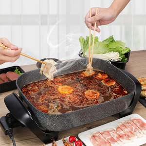 Aining Electric Grill Pan 507D Maifan Stone Non-Stick Korean Style <b>BBQ</b> Pot Smokeless Cooking For <b>Indoor</b> Use - Product Image 2