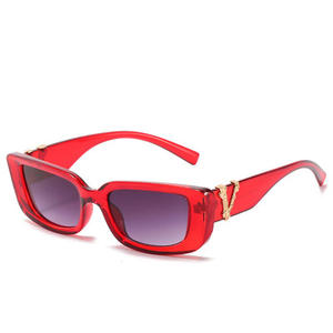 Lunettes de soleil carrées vintage tendance unisexe rouge et noir avec logo personnalisé, nouvelle collection, petites lunettes de soleil œil de chat pour femmes - Product Image 6
