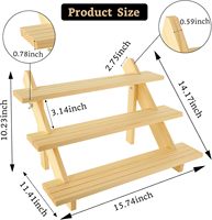 Lot de 2 présentoirs à 3 niveaux en bois, détachables, de forme triangulaire, 10,23x15,55x10,23 pouces, pour boucles d'oreilles et cupcakes