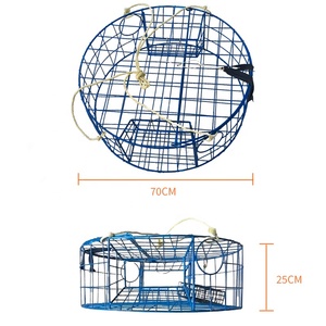 Mạ kẽm sắt đúc crayfish Catcher câu cá bẫy dễ dàng lưu trữ cua chậu với 4 lối vào nông nghiệp câu cá giải quyết - Product Image 2