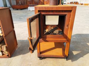 Chimenea de madera para exteriores, estufa de jardín ecológica de acero, <span class=keywords><strong>con</strong></span> vidrio de 4 lados - Product Image 6