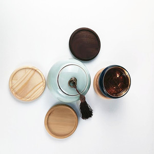Sous-verres en bois carrés et ronds, couleur unie, style japonais, pour cérémonie du thé, supports de tasses, vaisselle de thé de l'après-midi, soucoupes - Product Image 3
