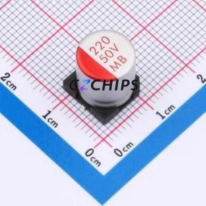 2210501010TR ตัวเก็บประจุแบบแข็ง SMD, D10xL10 มม. ( ความจุ: 220uF ) ( แรงดันไฟฟ้า: 50V ) - Product Image 1