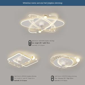 <span class=keywords><strong>Luminaire</strong></span> de plafond moderne de luxe <span class=keywords><strong>avec</strong></span> lumière étoilée LED moteur à courant alternatif ventilateur de chambre intégré-dans la lampe du salon - Product Image 2