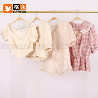 Geryon Grosir Vintage Ukay Pakaian Bekas Dewasa Wanita Atasan Katun Blus Musim Panas Campuran Crop Top Pakaian Bekas Bersih 90-98% Baru