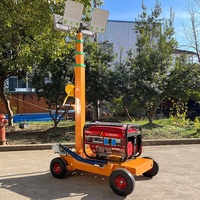 Tour d'éclairage mobile électrique 220V blanche, type chariot, avec éclairage LED, tour d'éclairage portable pour véhicule HMF955-S