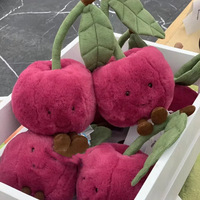 Ensemble de peluches aux fruits doux - Poupées en peluche pêche et poire, peluches alimentaires Kawaii pour la décoration de la chambre des enfants