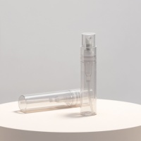 Botol Semprot Parfum Mini 1.5ml PP Fine Mist dengan Tutup Sekrup Transparan, Sablon Custom, untuk Sampel, MOQ Rendah