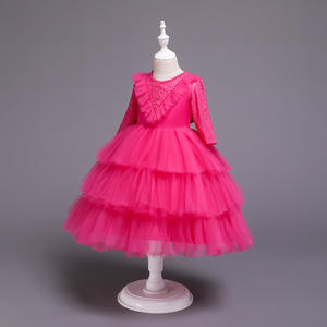 Robe de princesse en dentelle et perles pour enfants, robe de bal formelle, jupe superposée, robe de fête en dentelle pour filles, robe tutu pour enfants - Product Image 4