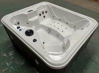 Baignoire de massage de luxe pour spa extérieur sur toit de villa, 3 places, avec éclairage LED sous-marin et mode fête