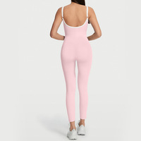 Couleur bloquant minceur dos nu Yoga combinaison Power Flex sans manches Yoga combinaison une pièce respirant doux Gym combinaison femmes