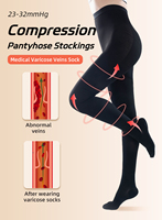Collants de compression médicaux pour femmes adultes grandes tailles, OEM d'usine, 23-32 mmHg, à bout fermé, pour varices