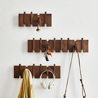 Porte-manteau mural en bois cintre crochets muraux pour suspendre manteaux/clés/chapeaux/peignoir serviettes/plantes/sacs décor à la maison cadeau noyer