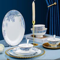 Service de Table Complet en Porcelaine Blanche Fine (Bone China) – Coffret Cadeau Grand Format pour Famille – Bols, Assiettes et Cuillères en Céramique de Haute Qualité
