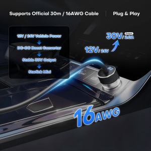 Adaptador de Corriente para Auto Starlink Mini 30V, Convertidor Elevador de Voltaje DC-DC de 12V/24V a 30V con Pantalla de Voltaje, 60W, para Accesorios Starlink de RV - Product Image 4