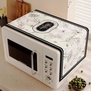 Microwave Oven Cover Cloth Floral Pattern Oilproof Waterproof Washable Home Kitchen Decorative Dustproof Mat - Product Image 3