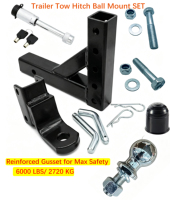 Nouveau kit de support de boule d'attelage réglable à 5 trous, capacité 6000 LBS, avec goupilles de verrouillage de 2 pouces, en acier au carbone haute résistance pour VR et bateaux