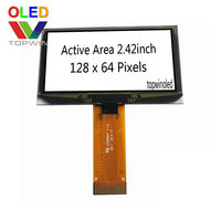 Venta Directa de Fábrica, Pantalla PMOLED de 2.42 Pulgadas, 128x64, Matriz Pasiva, Conector de 24 Pines, OLED Azul, Interfaz IIC/SPI/Paralela