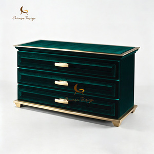 Mesa de Entrada de Diseño Italiano de Alta Calidad, Elegante Consola de Cuero Verde con Cajón - Product Image 1