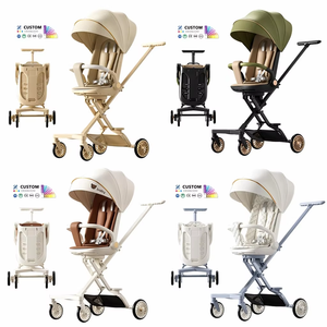 <span class=keywords><strong>Porte</strong></span>-bébé pliant Chaise à pousser avec plaque à manger Rotation du siège à 360 ° Cadre en acier léger Poussette pour <span class=keywords><strong>nouveau</strong></span>-<span class=keywords><strong>né</strong></span> Landau - Product Image 3