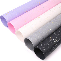 Evergreenwrap Valentijnsdag Goud Zilver Stippen Bloemmotief Inpakpapier voor Bloemboeket en Cadeaubox