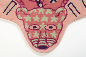 Alfombra de lana de alta gama hecha a mano con un profundo diseño animal, alfombra moderna azul para sala de estar y dormitorio. - Product Image 2