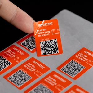 Custom Brand QR Code Label Stickers Printing Wholesale Red Self-Adhesive Vinyl Stickers <b>Sheet</b> - Product Image 2