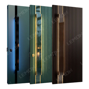 Porta d'Ingresso di Sicurezza Moderna in Alluminio Pressofuso <span class=keywords><strong>su</strong></span> <span class=keywords><strong>Misura</strong></span> di Alta Gamma con Serratura Intelligente, Porta Pivotante Antifurto - Product Image 2