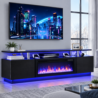 Cheminée électrique encastrée moderne avec télécommande, économe en énergie, 12 couleurs de flamme réglables, pour usage intérieur, hôtelier et extérieur