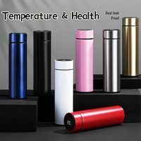 Bouteille d'Eau Portable 500 ml avec Affichage de Température LED, Thermos Intelligent en Acier Inoxydable à Double Paroi Numérique Anti-Fuite