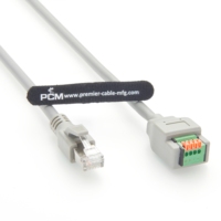 Câble RJ45 mâle vers bornier RS485 4 broches pour systèmes Modbus et PLC