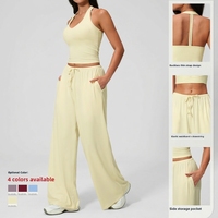 Ensemble de yoga brossé uni transfrontalier, séchage rapide, anti-plis, avec soutien-gorge de sport long et bretelles, pour la course et le fitness, pour femme