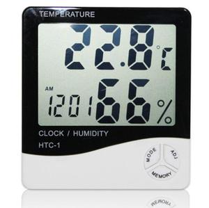 Termômetro digital de lcd automático, venda quente, higrômetro e relógio - Product Image 1