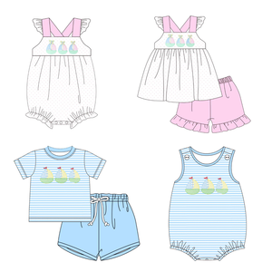 Preventa al por mayor: Ropa de verano para niñas con estampado floral y lazos, estilo boutique Trendyism, de spandex suave/algodón orgánico, MOQ 5 - Product Image 5