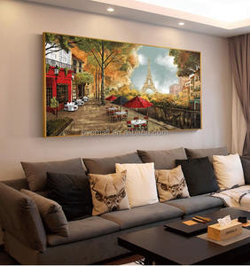 Parabione realistico paesaggio di strada di parigi dipinti di arte di paesaggio di arte di decorazione della parete dipinti e arti murali parigi - Product Image 2