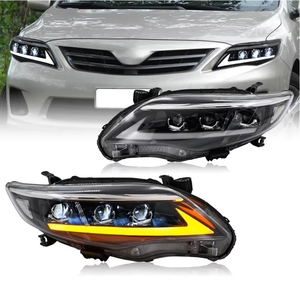 ไฟหน้า LED สีดำสำหรับ Toyota Corolla 2011-13 พร้อมเลนส์โปรเจคเตอร์แบบใส ชุดเปลี่ยนคู่ - Product Image 3