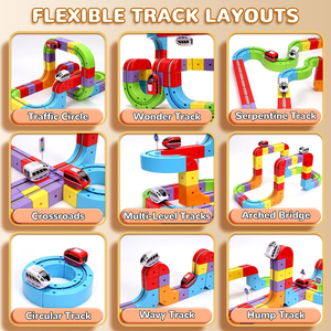 รถไฟ 3 มิติ <span class=keywords><strong>Infinity</strong></span> Racer รุ่นใหม่ 121 ชิ้น พร้อมรถ 2 คัน ชุดรถไฟไฟฟ้า 3 มิติ STEM สำหรับเด็ก ประกอบรางได้เอง - Product Image 4