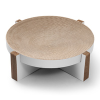 Lit grattoir pour chat en carton ondulé rond, avec base amovible, vente en gros OEM/ODM