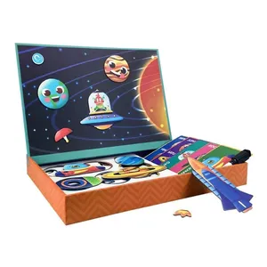 Livro magnético de crianças em 3d, quebra-cabeça inteligente com planeta aventura, brinquedo educacional das crianças, presentes para crianças