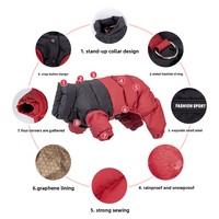 Vêtements d'hiver chauds et épais en coton rembourré pour chiens, coupe-vent, avec sangle de traction, imperméables, décontractés, pour chiens Teddy
