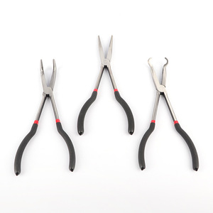 90 Degree Bend Nose Pliers 11 Inch Stainless Steel Industrial Grade Pointed Beak Smooth Jaw Extension Needle Nose Pliers - Product Image 2
